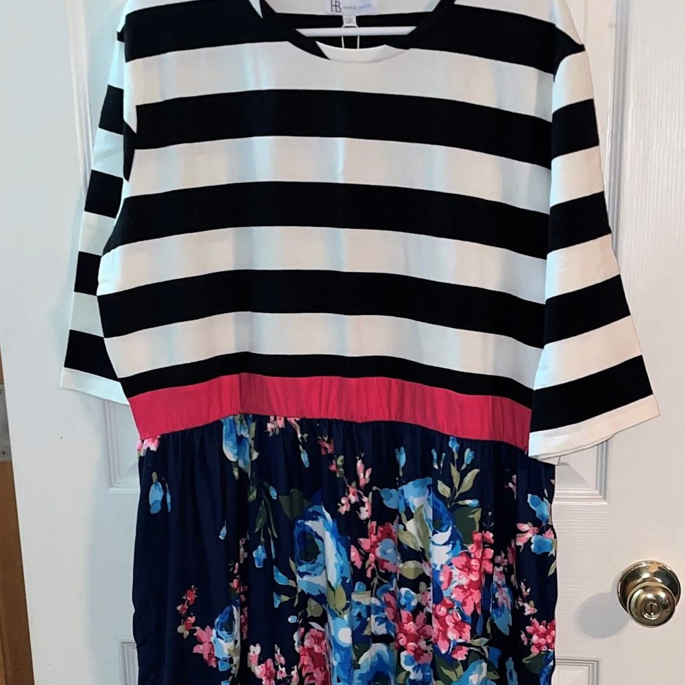 Stripe/Floral Dress